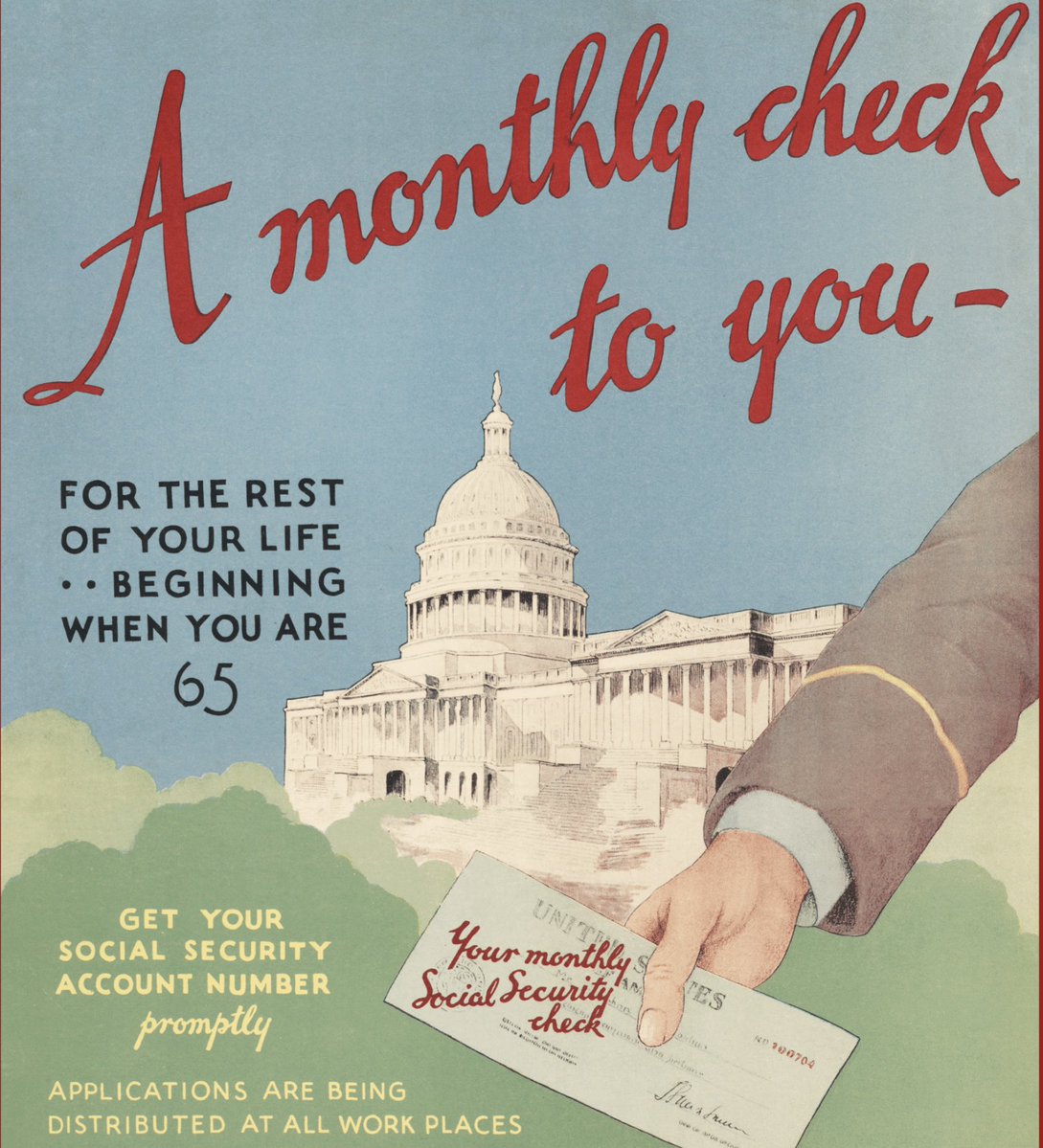BasedMikeLee's tweet photo. Social Security was sold as a program offering retirement annuities that American workers would buy for themselves. 

FDR called the 1935 Act “compulsory contributory annuities.” 

The Senate Finance Committee chairman said the worker would know “he himself is providing for his old age.” 

The government’s own poster promised “a monthly check to you for the rest of your life.”

The sales pitch was successful, culminating in Congress passing the law that created the Social Security system.

Then when the government’s lawyers went to court to defend the program’s constitutionality, they told a very different story. 

In Helvering v. Davis (1937), the Supreme Court—essentially adopting the government’s reasoning—upheld the program as a tax and a spending scheme. 

Writing for the Court, Justice Cardozo explained that the payroll taxes go into the Treasury “like internal-revenue taxes generally, and are not earmarked in any way.” 

The 1935 law left Congress at liberty to “alter, amend, or repeal” any part of it.

In 1960, the Court closed the loop in Flemming v. Nestor. 

Benefits are not property and not a contract. 

Paying the tax does not give you an account the government cannot touch. 

Congress, in other words, can change the deal at any time.

That’s quite the bait-and-switch maneuver.

Social Security was sold as an annuity. 

Then it was defended and upheld by the Supreme Court as a tax and a benefit—one that the government can dilute or modify at will.
