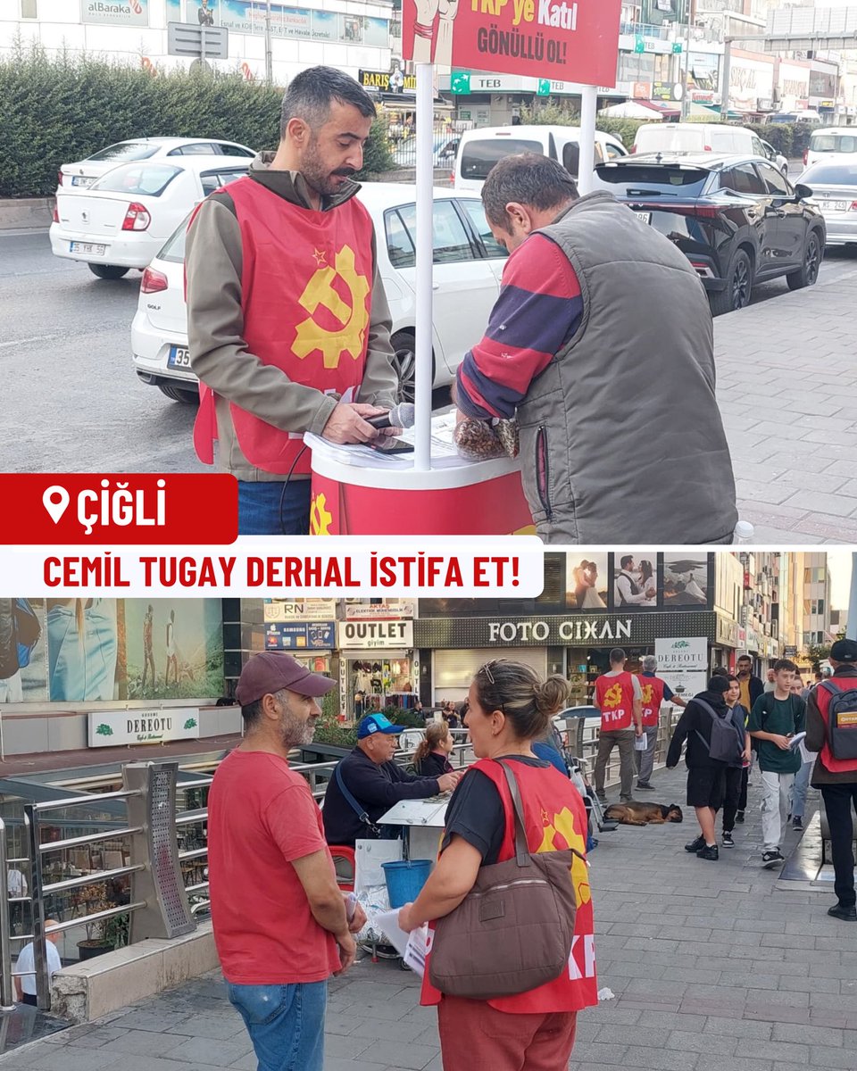 IzmirTkp's tweet photo. Cemil Tugay, İzmirlinin iradesine rağmen başkanlık yapamazsın! Derhal istifa et!

Cemil Tugay’ın AKP’ye katılmasının ardından, İzmir halkının iradesinin yok sayılmasına karşı başlattığımız “Sen de imzala!” çağrısını bugün İzmir’in dört bir yanında yineledik.

İzmir Büyükşehir Belediye Başkanı Cemil Tugay, İzmir halkından aldığı oyla yürüttüğü Büyükşehir Belediye Başkanlığı görevinden derhal istifa etmelidir.

📍Çiğli
📍Karşıyaka