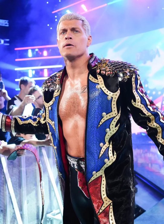 WrestleOps's tweet photo. Cody Rhodes announces he has re-signed with WWE and will end his career with the company.

(@Flagrant2Army) https://t.co/OxjdRPjpQm