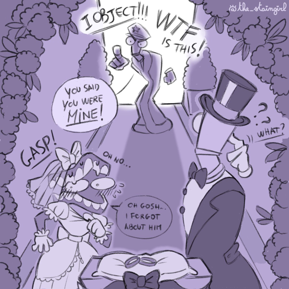 the_staingirl's tweet photo. Day 7: Tying the knot
Ooopsie…i felt like i was forgetting someone…👀
#tadc #royalteeth #inktober #RLtober https://t.co/ZlCkd20glf