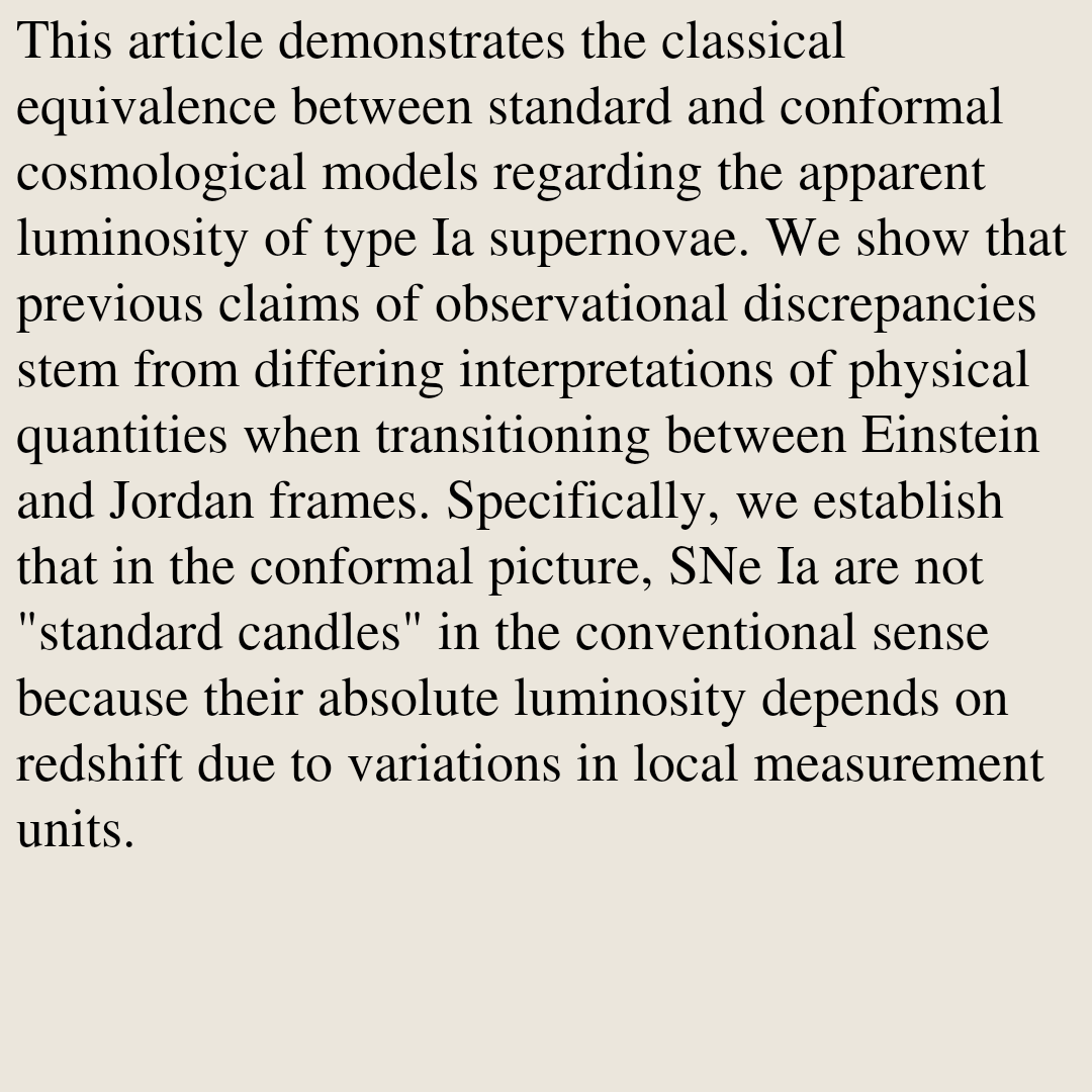 RelativityPaper's tweet photo. SNe Ia in Standard and Conformal Cosmological Models

A. B. Arbuzov, V. Shmidt, A. F. Zakharov
https://t.co/PzUGl3gOG7 [𝚐𝚛-𝚚𝚌] https://t.co/hX5rPfLSms