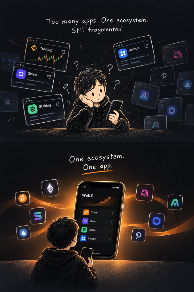 UnionKeyHQ's tweet photo. Web3 has no shortage of possibilities.

The problem?

There are too many places to access them.

One app for trading.
Another for swapping.
Another for staking.
Another for DApps.

The technology is decentralized.

The experience is fragmented.

Maybe the next step for Web3 isn’t adding more apps.

It’s making the ecosystem feel like one.

#Web3 #Crypto #DeFi