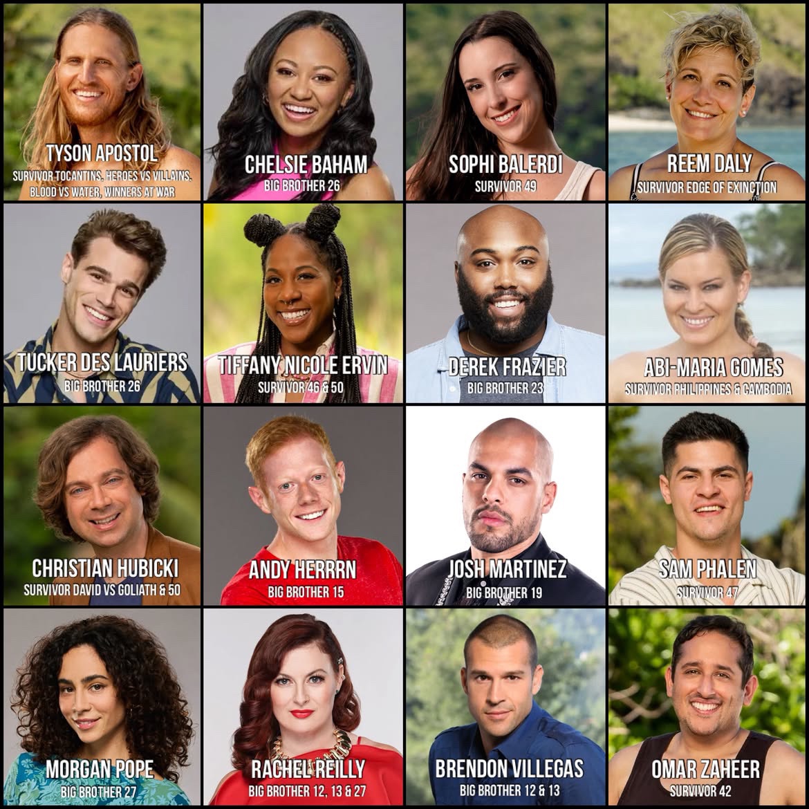 bbspoilers_ig's tweet photo. 🚨 THE BATTLE ROYALE: SURVIVE CAST IS HERE! 🚨

16 Big Brother and Survivor stars are heading into a 4-hour mini-season next Thursday, October 15 on Ramble, with $10,000 going to the winner’s charity! 👀

📲 The link to watch is posted on my story! https://t.co/lYSq3R5mPO