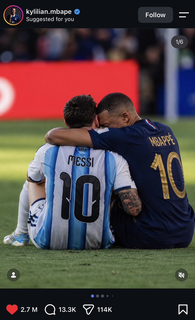 kaybeezy001's tweet photo. Kylian Mbappe on instagram,even your goat knows the goat 🤣❤️🐐 https://t.co/7HIydPWeSe