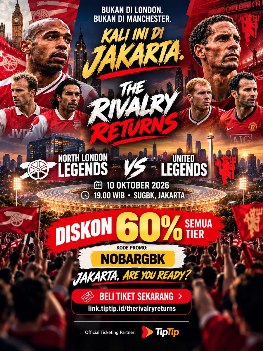 sheva6894's tweet photo. pasti seru nih para legen bermain di GBK
MU vs Arsenal Legend
#TheRivalryReturnsAtGBK https://t.co/ybaahk0Omy