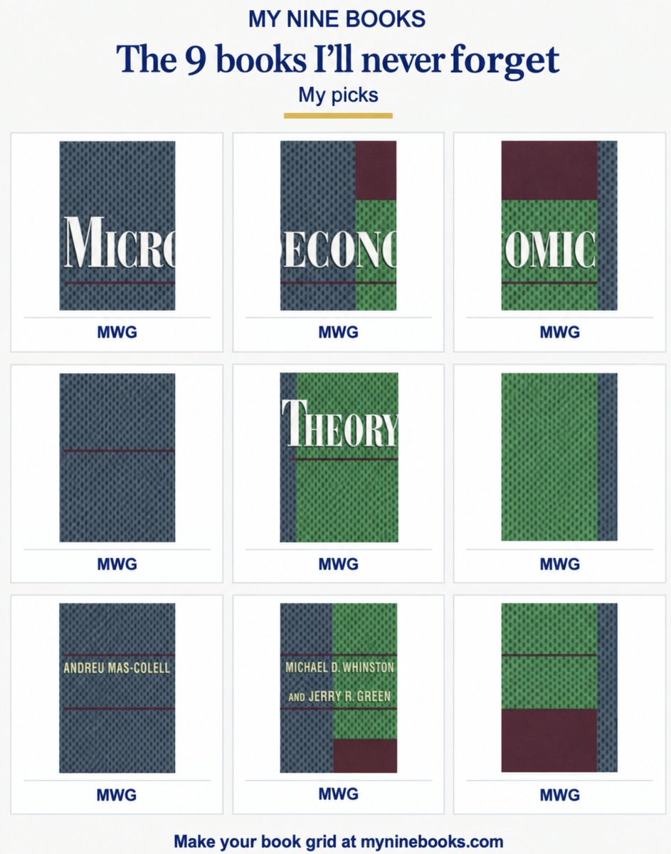 paulnovosad's tweet photo. There are only 9 books you will ever need https://t.co/p5lVQqiG6S