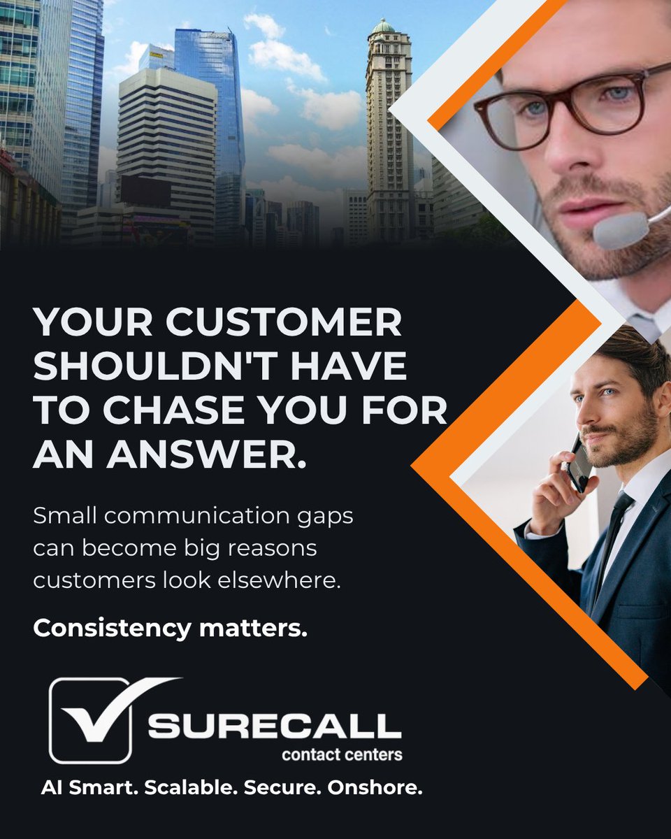 SureCallCC's tweet photo. Be consistent with your customers. Leaving communication gaps unattended is just giving business to your competitors. 

#CustomerExperience
#CustomerService #BusinessGrowth https://t.co/aGyylTcAus