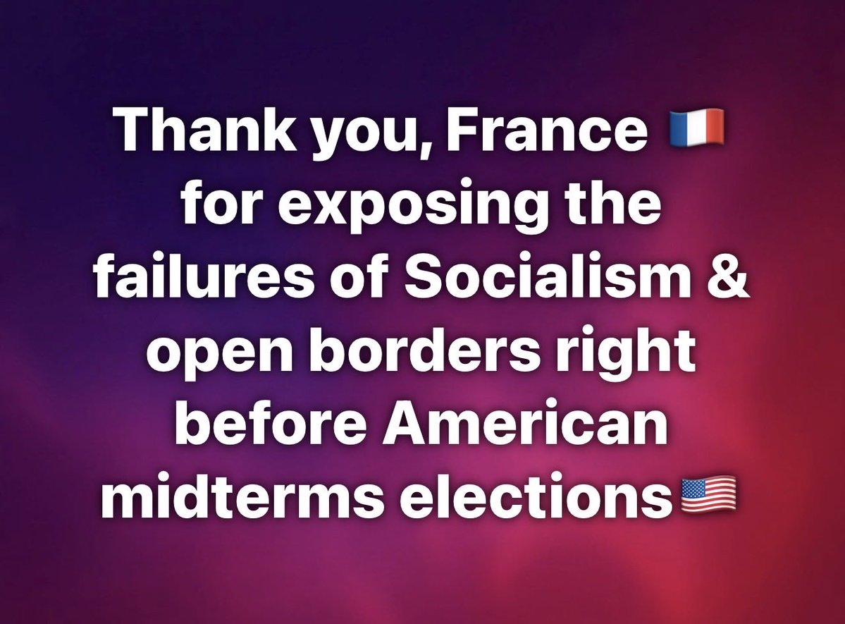 atensnut's tweet photo. YES!!  If the Democrats win it would be worse than France. https://t.co/k14GvYNin8