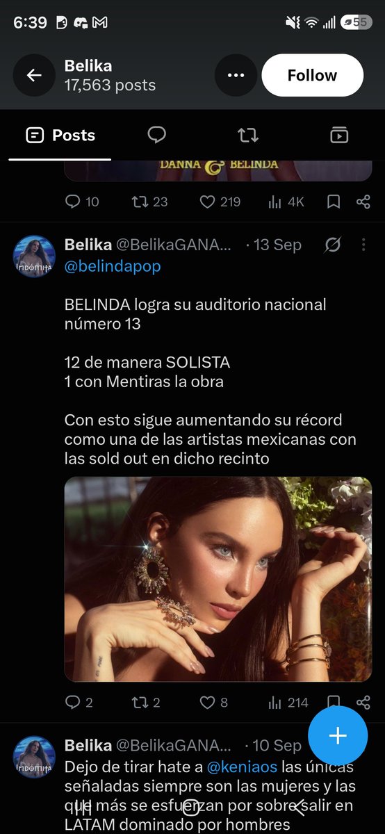 lNNERGAL's tweet photo. "Dejo de tirar hate a Kenia Os" pero luego esto?
Ninguno de tus posts de Belinda supera los 5k vistas y ni hablar de los likes
Pero un post de kenia te da mas de 10k. Asi que quien es realmente la famosa en esto? https://t.co/EvEVLZbvZ9