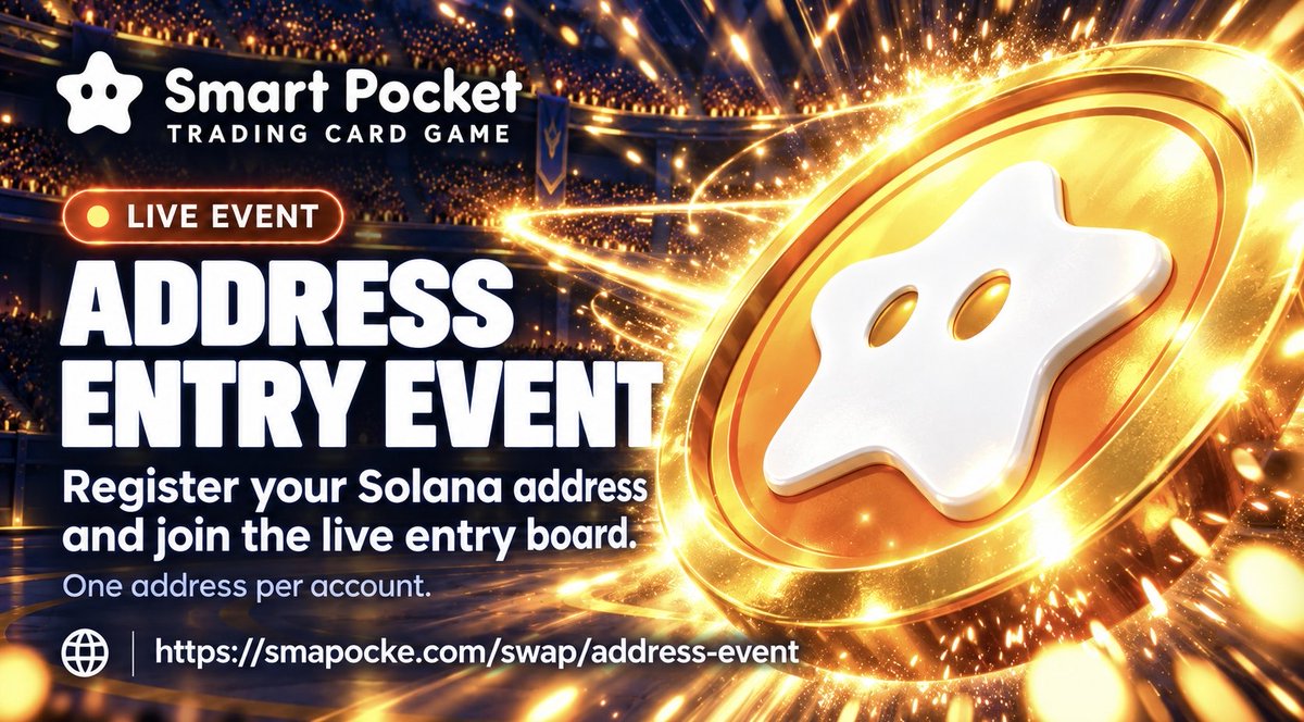 sptokens's tweet photo. The Address Entry Event is live on SWAP ARENA!

Register your Solana address and join the live entry board. One address per account. @smapocke

Limited time only.
https://t.co/todcA6VdYG https://t.co/zfOWKuYwXa