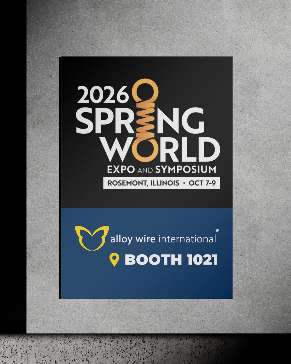 AlloyWire's tweet photo. The wait for #CASMISpringWorld 2026 is almost over!
We can’t wait to be back in Rosemont, Illinois, meeting #SpringManufacturers from across the globe and showing them what our #Wire has to offer.
Be sure to stop by Booth 1021 to say hi to the team.
See you very soon!
#Alloys https://t.co/8vTbusf545