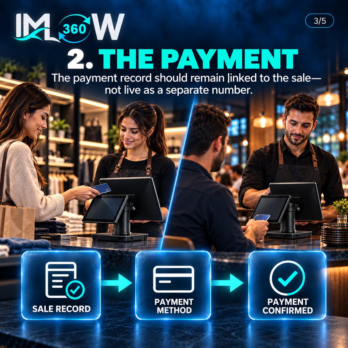 imflow360's tweet photo. A sale is more than a payment.
Sale recorded.
Payment linked.
Inventory updated.
Reporting connected.
IMFlow360 turns every transaction into one connected operational record.
Book your free demo: https://t.co/KZQuB3Hytk
#IMFlow360 #POSSoftware #RetailTechnology https://t.co/GiDCyXKnmF