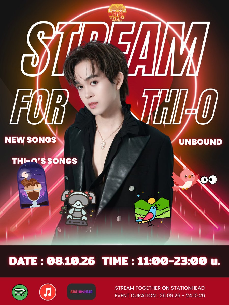 THIO_TOGETHER's tweet photo. 🎧 **THI-O TOGETHER ON AIR : DJ DROP THE BEAT!** 🎧

พรุ่งนี้พบกับ **DJ บ้าน THI-O TOGETHER** 🌻

🕚 11.00 - 14.00 น. : DJ อยากกินไอติมตอนเที่ยงคืน
🕑 14.00 - 17.00 น. : DJ bot
🕔 17.00 - 20.00 น. : DJ นกที่ตื่นเช้า
🕗 20.00 - 23.00 น. : DJ นกอยู่ข้างพี่ตานะคะ

🎧 มาสตรีมไปด้วยกันนะคะ
⏰ เวลา **11.00 - 23.00 น.**
🔗 https://t.co/H2VegjynI0

อย่าลืมเช็กการเชื่อมต่อ **Spotify Premium หรือ Apple Music** กันด้วยนะคะ ❤️🫶🏻

#StreamForNexT1DE #THIOTOGETHER
#THIO #THIOTHAMM #ไทโอ #NexT1DE_THIO
