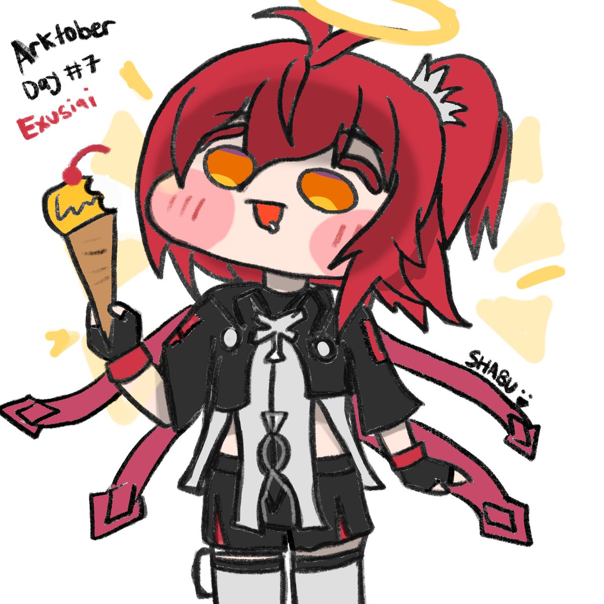 PapuShabushai's tweet photo. #inktober #arktober #arknights    

Day 7 doodle - Exusiai the ice cream eater

A week of drawings already! Here's to more this month! 

https://t.co/ruc9NQWSh6 https://t.co/VOqN08GL8I