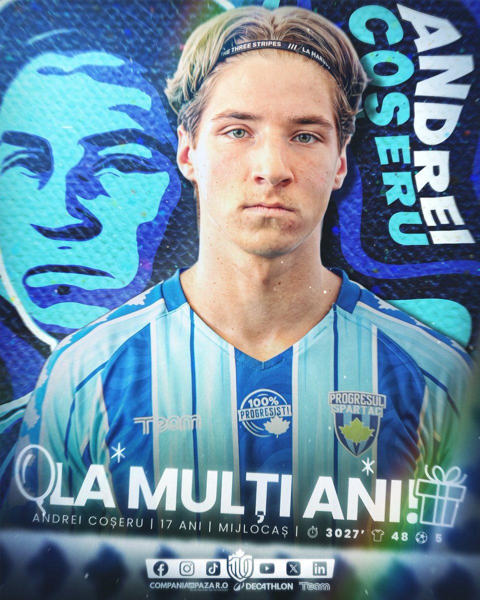 progresul1944's tweet photo. 🇳🇮 LA MULȚI ANI, ANDREI COȘERU! 🇳🇮

💙 Astăzi, întreg clubul Progresul Spartac îi urează lui Andrei Coșeru toate cele bune, cu ocazia împlinirii a 17 Ani! 💙 https://t.co/VQCLBW2hj3