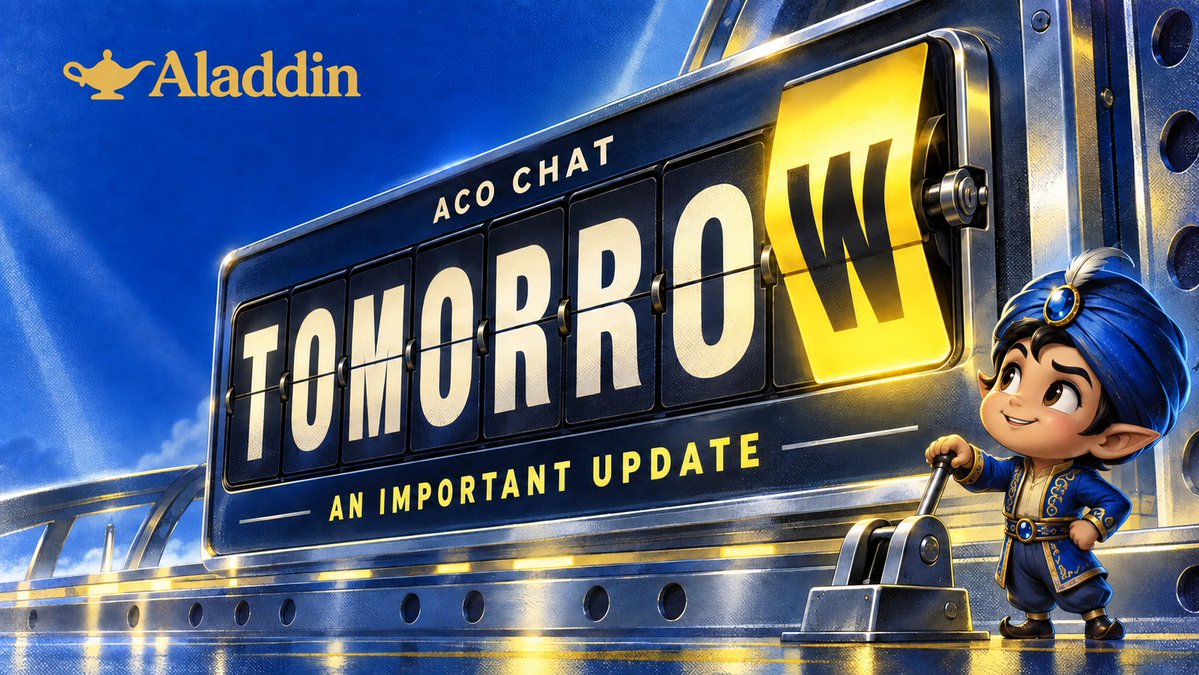 Aladdin_RWA's tweet photo. Today’s ACO Chat update brings something for both players and wallet users. 🎮👛
Keep an eye on @Aladdin_RWA—we’ll reveal what’s changing and how to get started.
ALD community, let your groups know. You’ll want to see this one.
#ACOChat #Web3Gaming #AladdinRWA https://t.co/fjTfTGWxw2