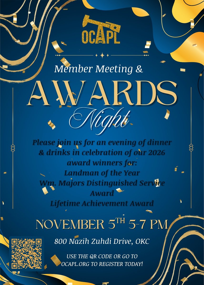 OCAPL's tweet photo. Join us for the Annual Member Meeting &amp; Awards Night!
Use the QR code or visit https://t.co/SPCo7Gxlkd to register and reserve your spot today. https://t.co/z3tj6Jluih