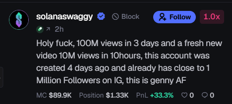 SykoTrades's tweet photo. @MrWhale $CHARLES is insanely underpriced right now sleeping giant. #1 ai influencer on IG right now and just got partnered with Higgsfield. wait for NA to wake up. https://t.co/69H521O272