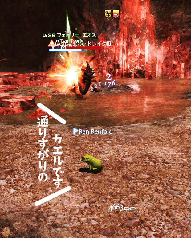 129129ranren's tweet photo. 死者の宮殿に行って、カエルトラップを踏んでしまったときの私です。
＃FF14　＃カエルは黙って息を殺す　＃そいつ倒してください敵が私に気づく前に https://t.co/31Fw3ElIbP