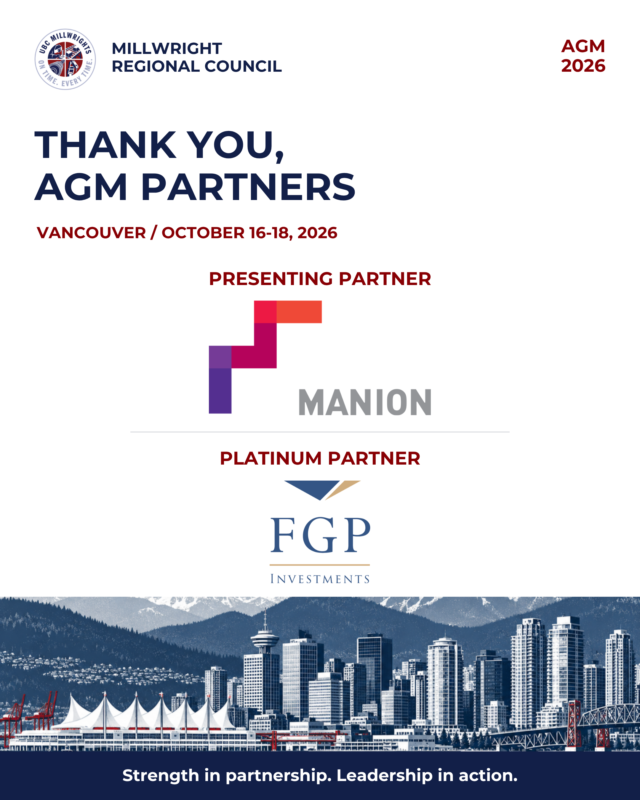 MillwrightsCan's tweet photo. Thank you to our 2026 AGM Presenting Partner, Manion, and Platinum Partner, Foyston, Gordon &amp; Payne Inc.

We appreciate your support and look forward to this year’s AGM. https://t.co/DpihAIA46e