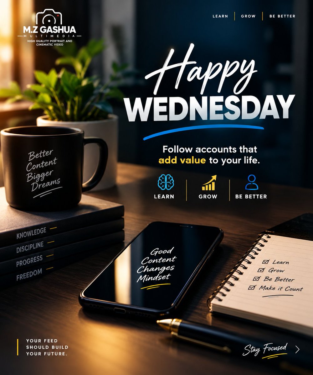 muhammadzaox6's tweet photo. Happy Wednesday! 🌱

Follow what teaches you, inspires you, and helps you grow.

Choose value. Choose growth. https://t.co/0o6gfN7ofY