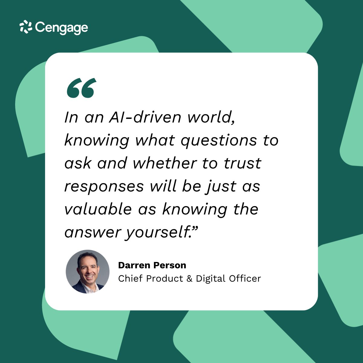 CengageLearning's tweet photo. #AI literacy is becoming an essential part of learning. Preparing students for an AI-enabled world means teaching them how to use these tools while strengthening human skills like critical thinking &amp; judgment. More from our CDO in his latest article: https://t.co/9zfdEoAgbY https://t.co/Bw8QpoUX8N