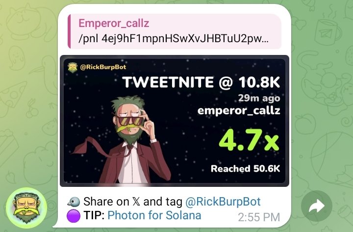 emperor_callz's tweet photo. 4x up on my call $TWEETNITE
TG printing massively 💸 

4ej9hF1mpnHSwXvJHBTuU2pwYf1JGCKgGJZXiXHapump
#memecoin1000x #solanamemecoin #memecoin https://t.co/XC8EFSjZEO