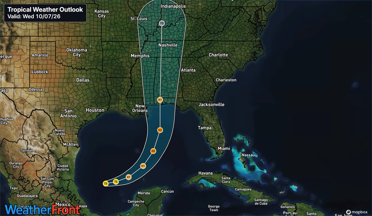 MetricsWXSvr's tweet photo. TS Isaias has formed in the SW Gulf and is expected to rapidly intensify into a hurricane over the warm waters. It will track north-northeast toward the Gulf Coast by Friday night/Saturday, bringing heavy rain, storm surge, and gusty winds from LA to FL.

#wxtwitter #FLwx #mswx https://t.co/p5DewUI8nw