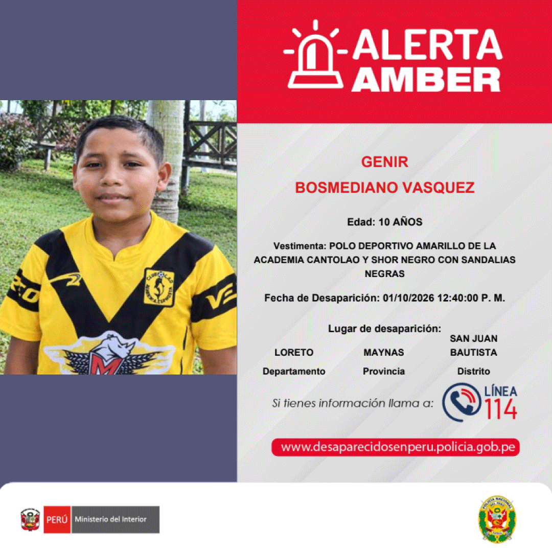 SERVIR_PERU's tweet photo. 🚨 #AlertaAmber | 🔎 Compartimos estas alertas de la Policía Nacional del Perú.

▶️ MOISES ROGELIO ALBITRES RUIZ
▶️ GENIR BOSMEDIANO VASQUEZ
▶️ LEYMER TORREJON VASQUEZ
▶️ VALERY ANTONELLA ESPIRITU HUZCO

📞 Si tienes información, comunícate de inmediato con la #Línea114. https://t.co/arng0vcdJ6