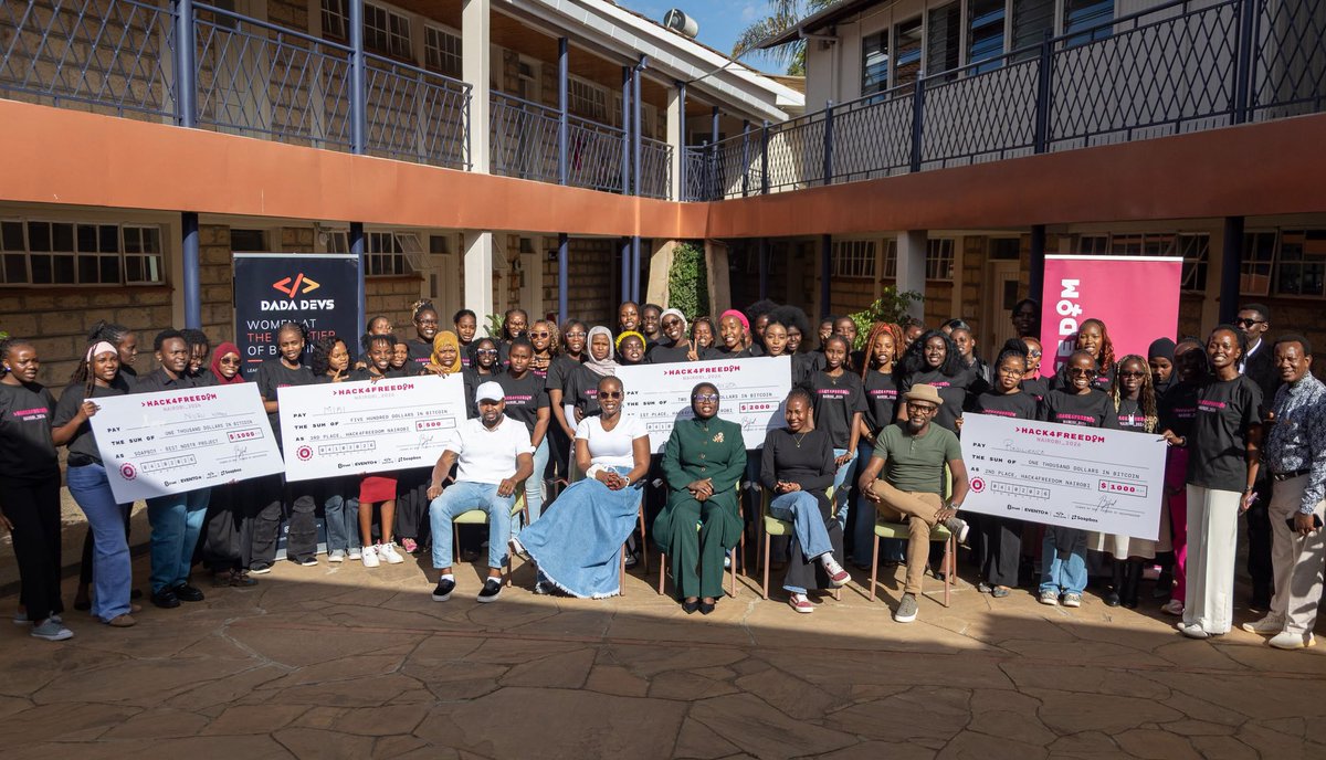DadaDevs's tweet photo. And just like that, The @hack4_freedom Hackathon Nairobi came to an end! 🇰🇪

After two weeks of learning, technical sessions, virtual bootcamp sessions, collaboration and building, the participants finally got to put everything into practice during the Hackathon.

Demo Day was a celebration of the ideas they developed, the problems they explored, and the solutions they built together.

And we’re especially proud to celebrate our Dadas who showed up, built, collaborated and made their mark. 🧡

🏆 1st Prize — Anza
Dadas on the team: @aishagojo , @steppepulse 

🥈 2nd Prize — Resilience by Team Nostr Warriors
Dadas on the team: Adreen Nyawira, @mujojojayar , @GraciaMugoiri , @NNakhero , @DaisySawe

🏆 Nostr/Soapbox Prize — Nuru Women
Dadas on the team: @JoylizzaMwangi