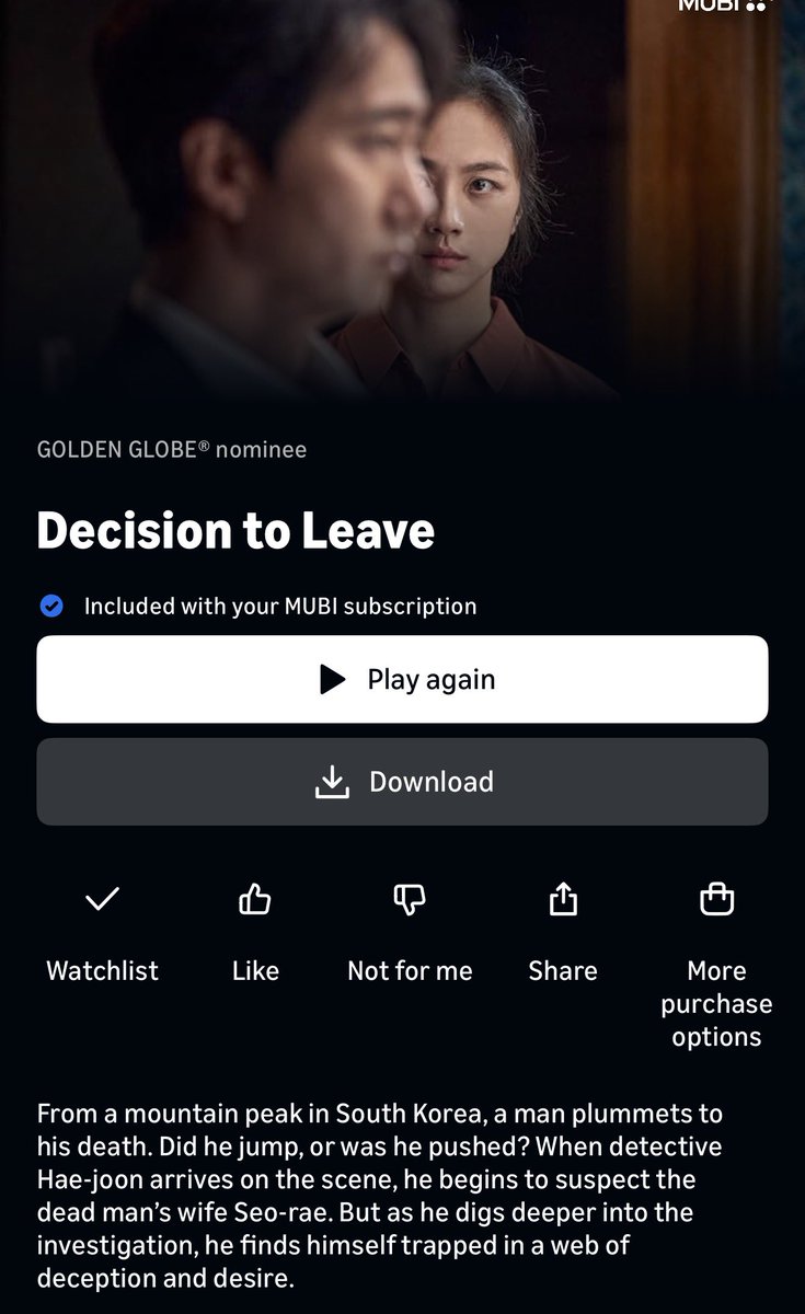 Chrissuccess's tweet photo. Expectation - Investigation Thriller!

Reality - Romantic Drama!

Time Waste!!

#DecisionToLeave (Korean) https://t.co/m3K7yUG7jS