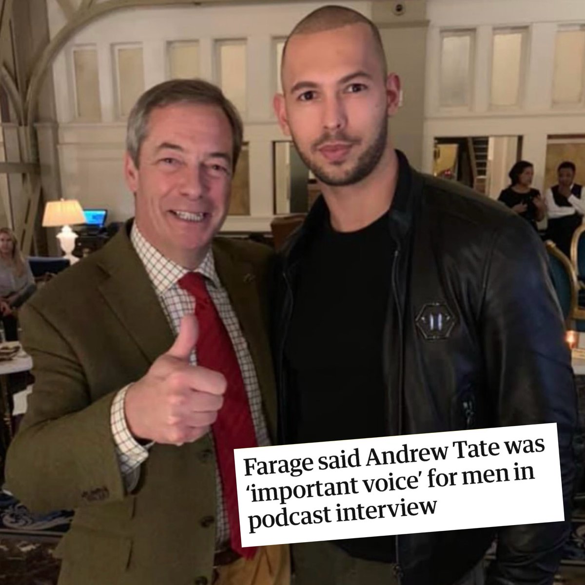 supertanskiii's tweet photo. As vile details of what the Tate brothers are accused of emerge, don’t forget who supported them. https://t.co/NUeFZIPUlE