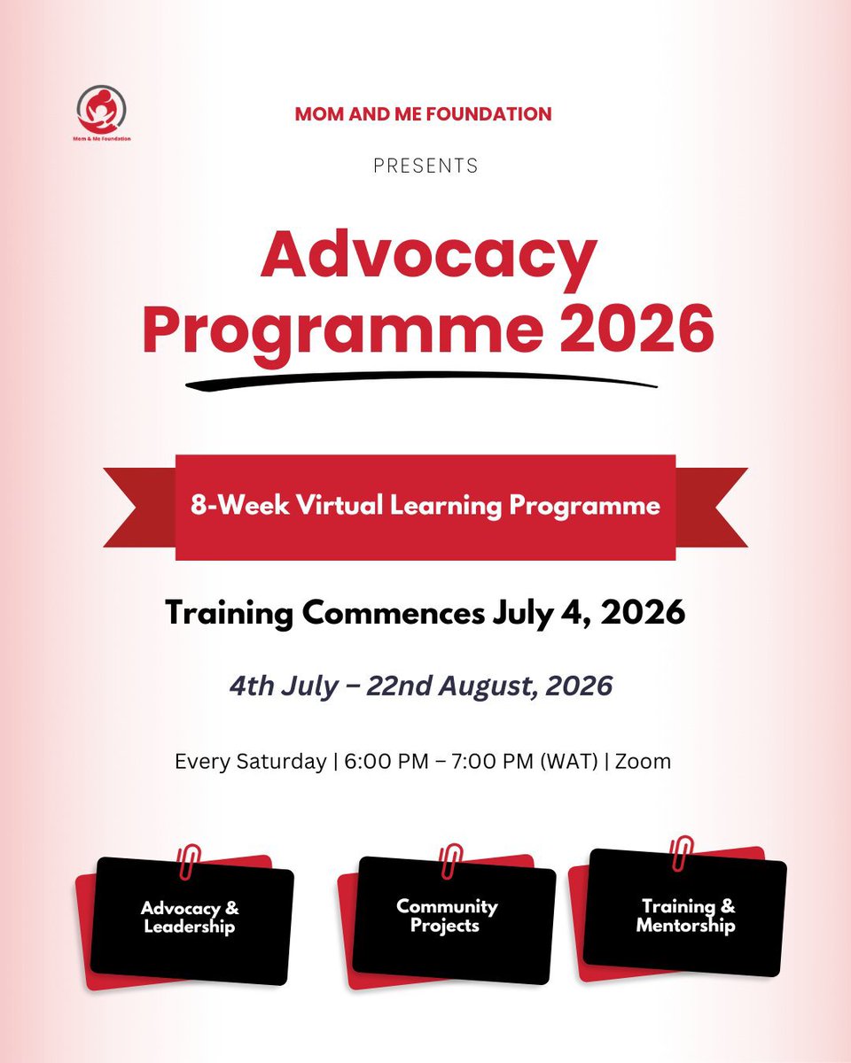 Momandme_F's tweet photo. Still on education, the just concluded Maternal Health and Advocacy Programme Cohort 2, is proof that #MMF values training, awareness and continuous training. We believe that education is not once and for all but a ready and continuous process.
Be a part of this process! https://t.co/havuzs6yOD