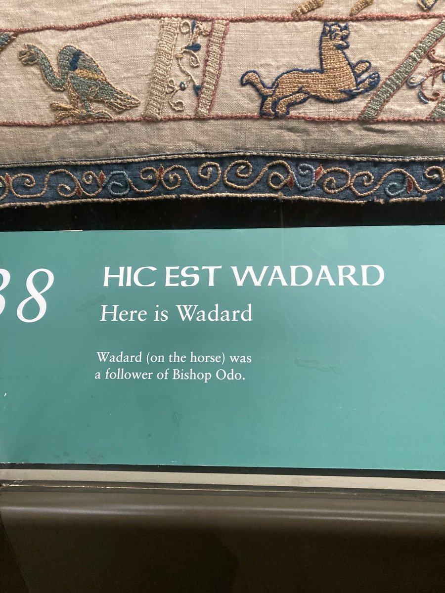 WeirdMedieval's tweet photo. maybe the funniest part of the bayeux tapestry is when they briefly pause the narrative to show you a guy called wadard who then never shows up again https://t.co/eTNFFXEkXY