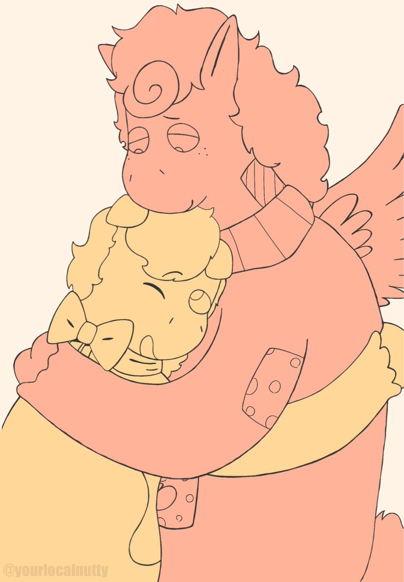 yourlocalnutty's tweet photo. A cute little drawing I did of Scramble and @4wanyu ‘s OC Harvey 🍎 #buddyoc #buddytheunicorn https://t.co/Zc5bru36y5