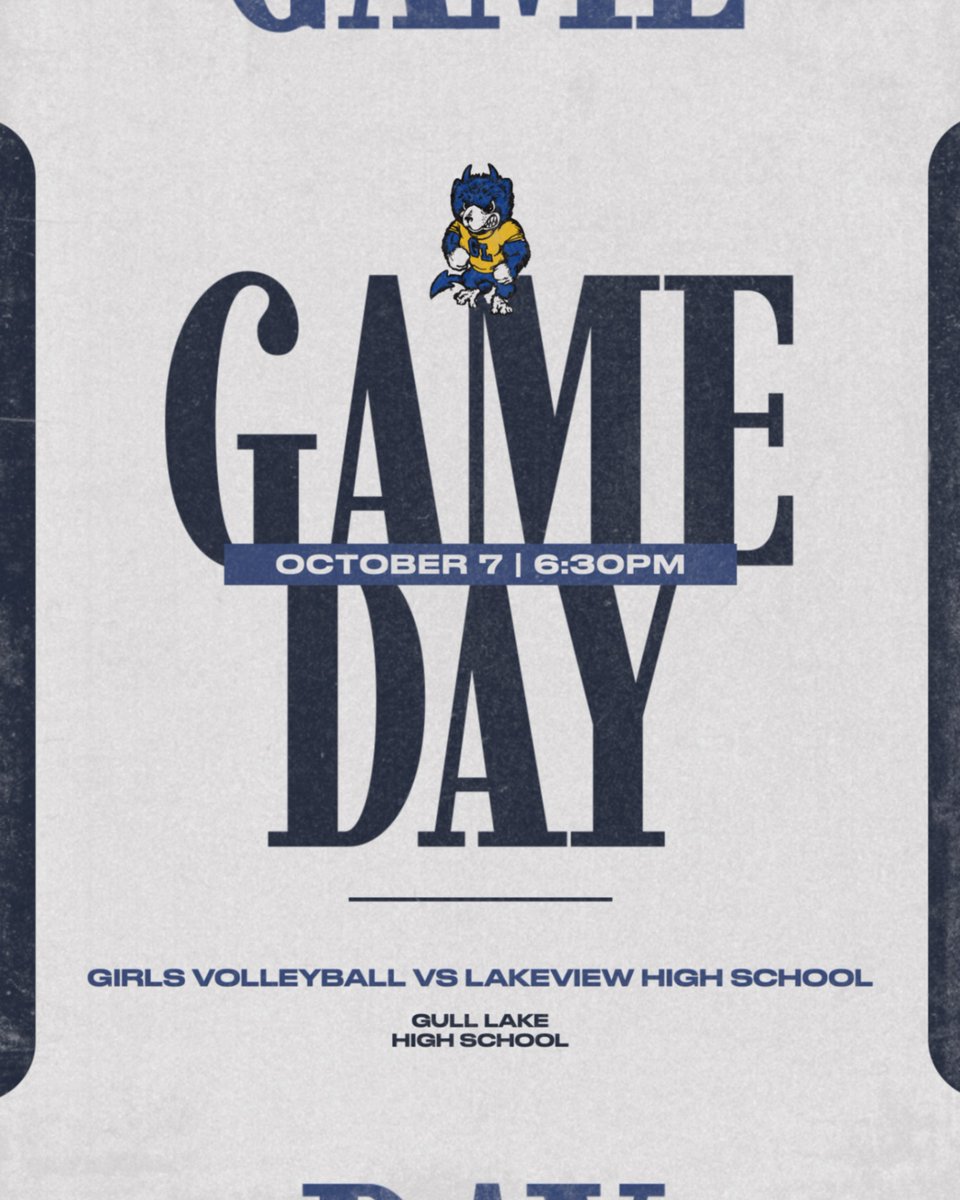 GoGLBlueDevils's tweet photo. Gameday!
Girls Volleyball vs Lakeview High School
At Gull Lake High School
Freshman/JV start time: 5:30pm
Varsity start time: 6:30pm https://t.co/AiUpqTPdnm