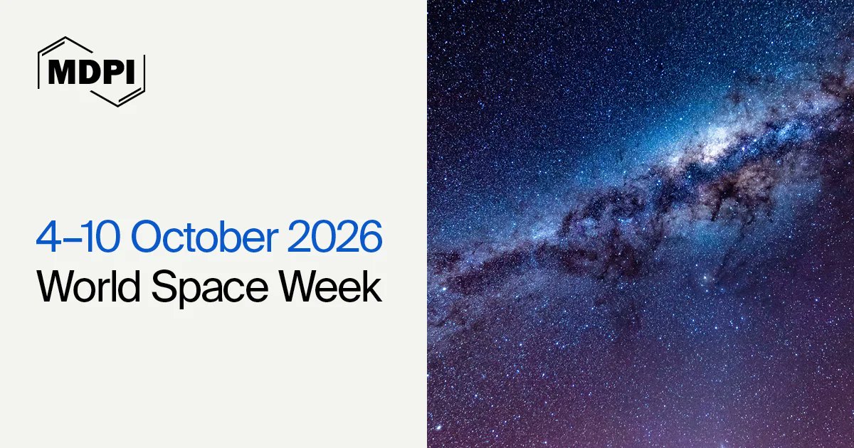MDPIOpenAccess's tweet photo. To mark World Space Week 2026, we are pleased to share a curated selection of articles highlighting the importance of rocket innovation and the responsible development of launch technologies.

Access the research: https://t.co/nnxKAN9Dpi

#MDPI #OpenAccess #WorldSpaceWeek https://t.co/PR1Wn2vJ4C