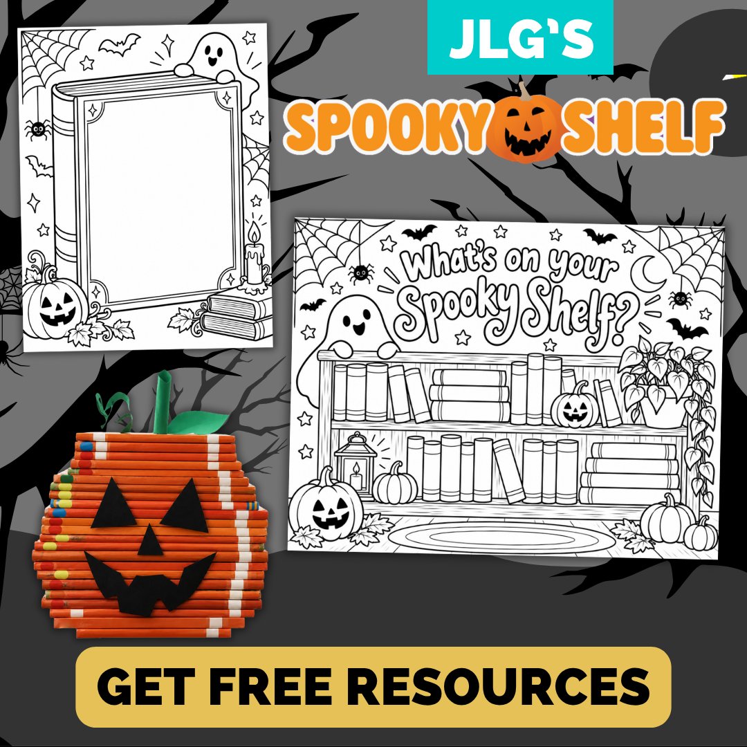JrLibraryGuild's tweet photo. We're celebrating all things spooky this October! 🎃 Explore our free resources, including coloring pages, book stack tutorials, writing prompts, and more: https://t.co/W6f2Ku7OJG

Plus, learn how you can get a FREE 360° rotating display turntable: https://t.co/EWT4hvBPZm https://t.co/Xfs3HkNO66