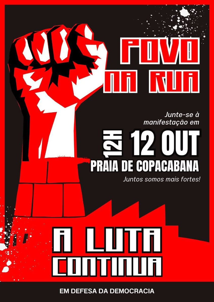 briize4riize's tweet photo. 📢🚨 BRIIZE DO RJ, MANIFESTAÇÃO EM DEFESA DA DEMOCRACIA EM COPACABANA NO DIA 12/10 (segunda-feira), ÁS 12H. https://t.co/om7TwMgA4d