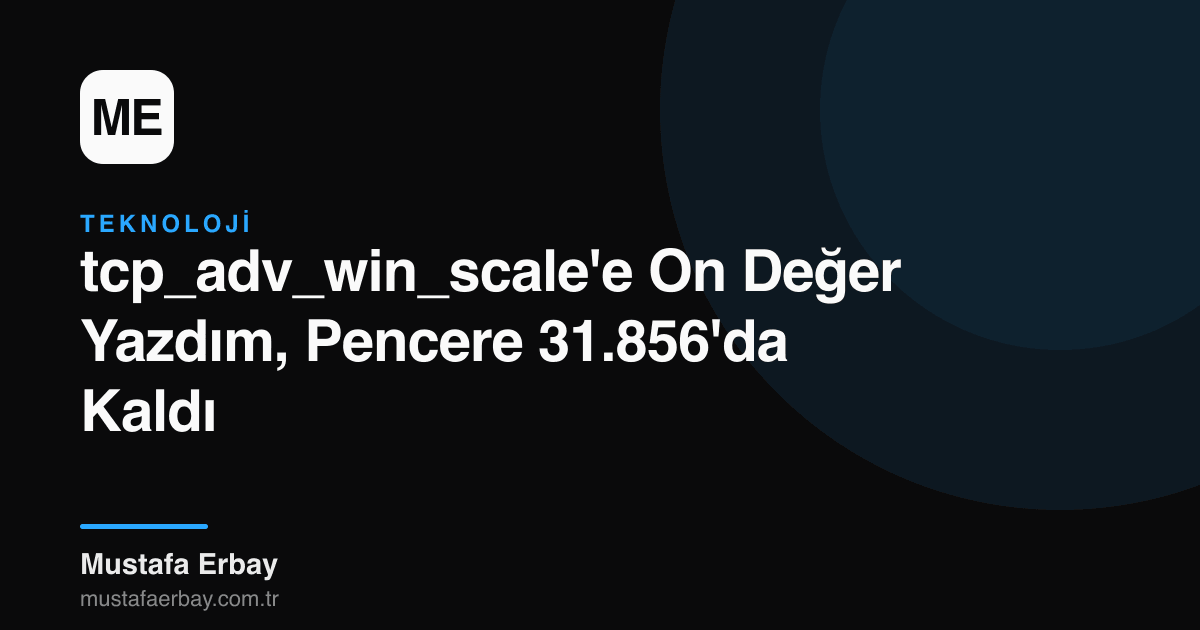 merbay86's tweet photo. Yirmi yıllık bir sysctl ayarı, TCP penc
#Linux #Cekirdek #Network #Olcum
https://t.co/zak0eEJXHM https://t.co/sHgplDf721