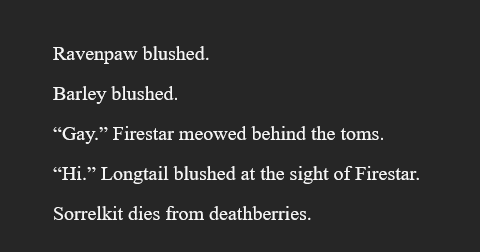 furryapplepie's tweet photo. this fanfic shit is way too easy 💯 erin hunter is calling https://t.co/UJxUAMD5yP