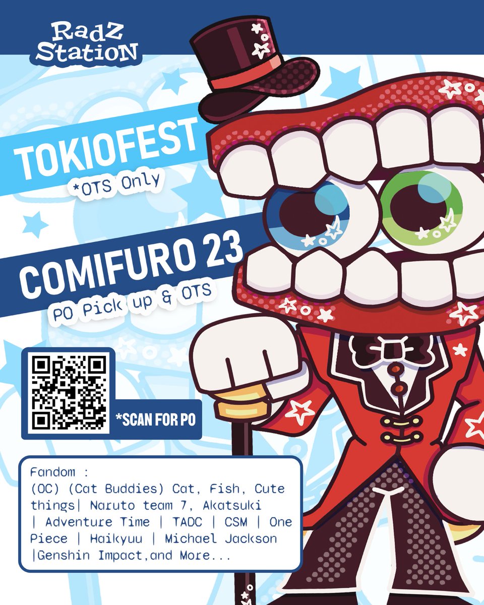 radd_ds's tweet photo. 🔁+💙, and Share are very appreciated! *Every little bit of support means a lot! 🍀🍎 🫶. 
[Here are my Catalogue for Comifuro 23 & Tokio Fest!]

🎪 Fandoms:
OC • Cat Buddies • Cats • Fish • Cute stuff • Naruto • Adventure Time • TADC • CSM • One Piece • Haikyuu • Michael Jackson
Genshin Impact + more!

See you guys there!! 🍎🍀

#tokiofest #comifuro23 #CF23 #TADC #mjart