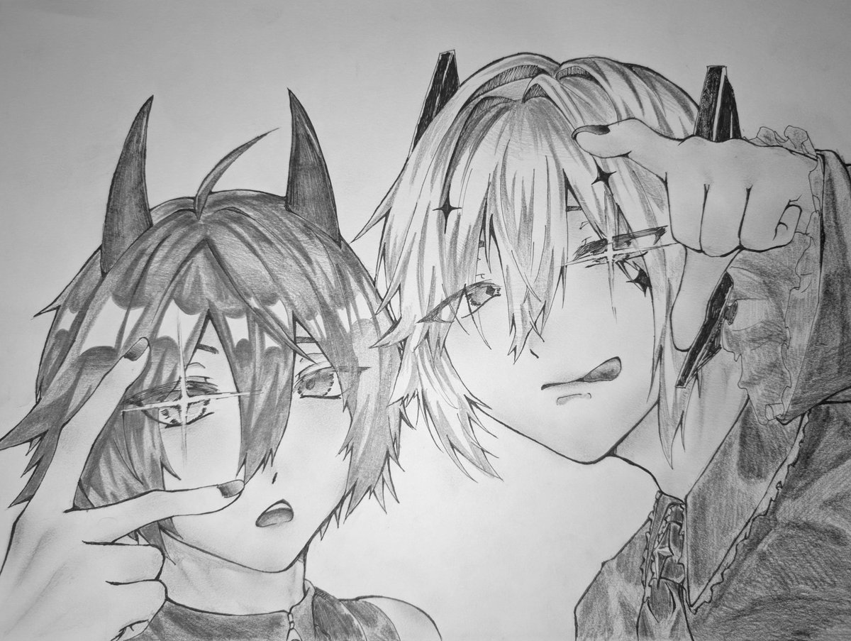 tamayura200's tweet photo. 作品名：あちちな2人
名前：玉響
キャラクター名：断罪RE,ノイズRE
一言：個人的激アツ2人組

#SASIKIZUイラコン https://t.co/khy5NMCCX8