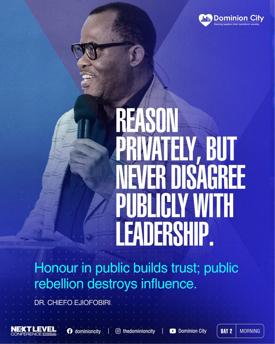 dominioncitylag's tweet photo. Excerpts from Dr. Chiefo Ejioforbiri’s session on understanding Influence.
#DominionCity #DCNextLevelConference2026 #DrChiefo #SessionNuggets https://t.co/H9BEBURYBh