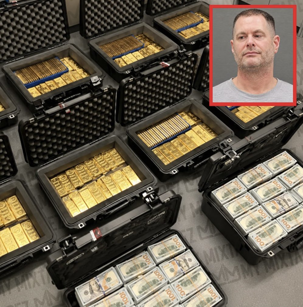 mymixtapez's tweet photo. CIA officer arrested and facing up to 20 years in prison after 600 lbs of gold, 35 luxury watches &amp; a lot of cash were found at his home, as he admits to scamming the U.S. gov. out of nearly $200 million for personal gain 😳 https://t.co/aUsyI3yfL4