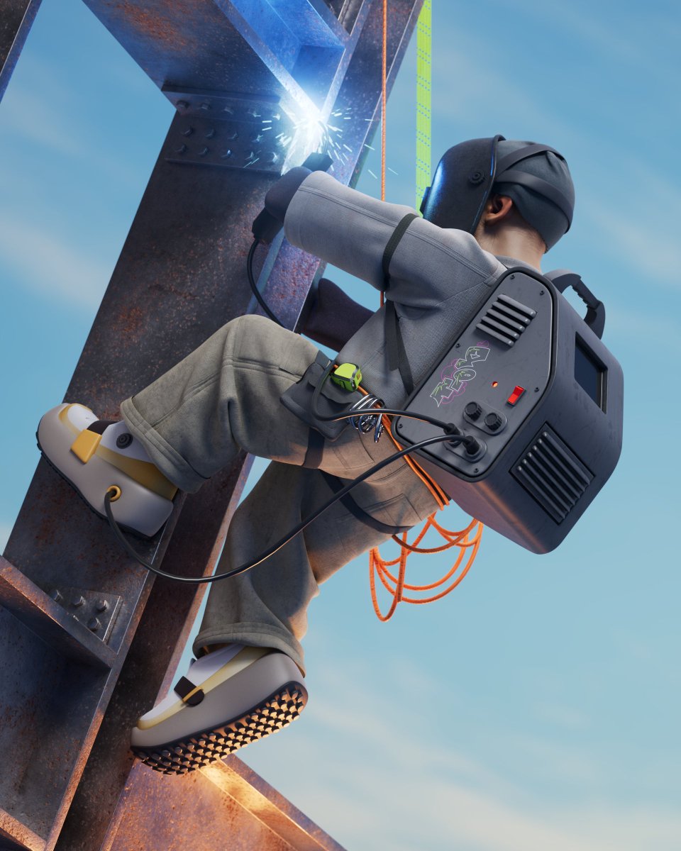 Nikita_Tyukalov's tweet photo. Welding at heights🎇
#cgi #3dart #cinema4d #redshift #characterdesign https://t.co/XXktQsq9PH