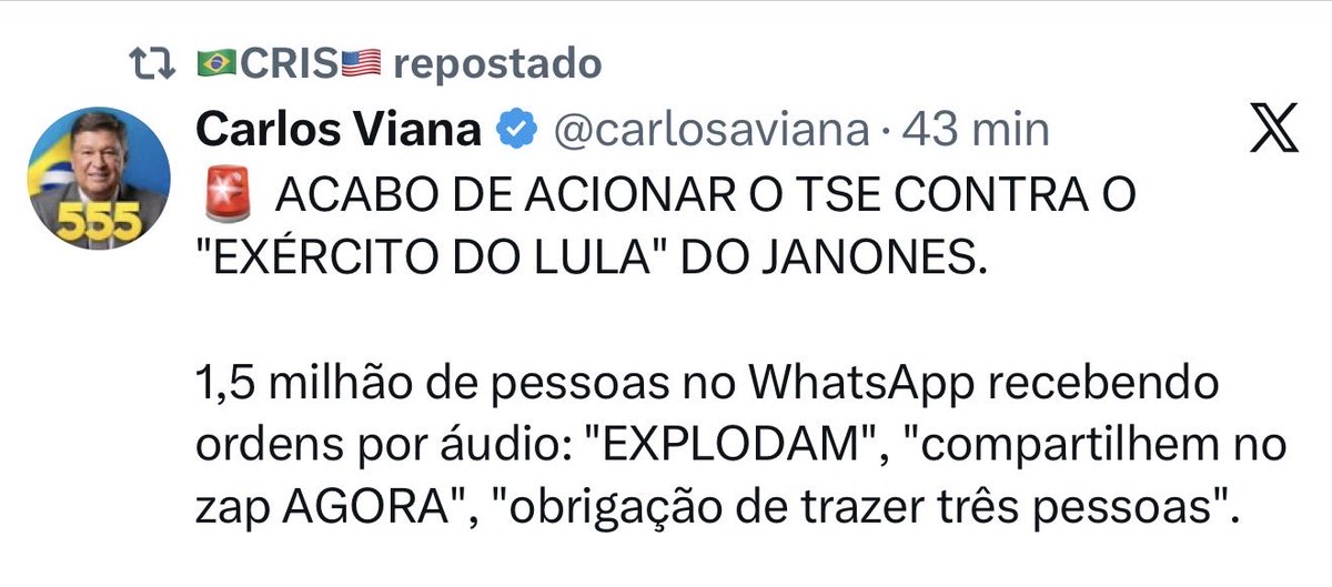 Haaaysb's tweet photo. SENADOR CARLOS VIANA DENUNCIOU JANONES! https://t.co/MVm0utyWge