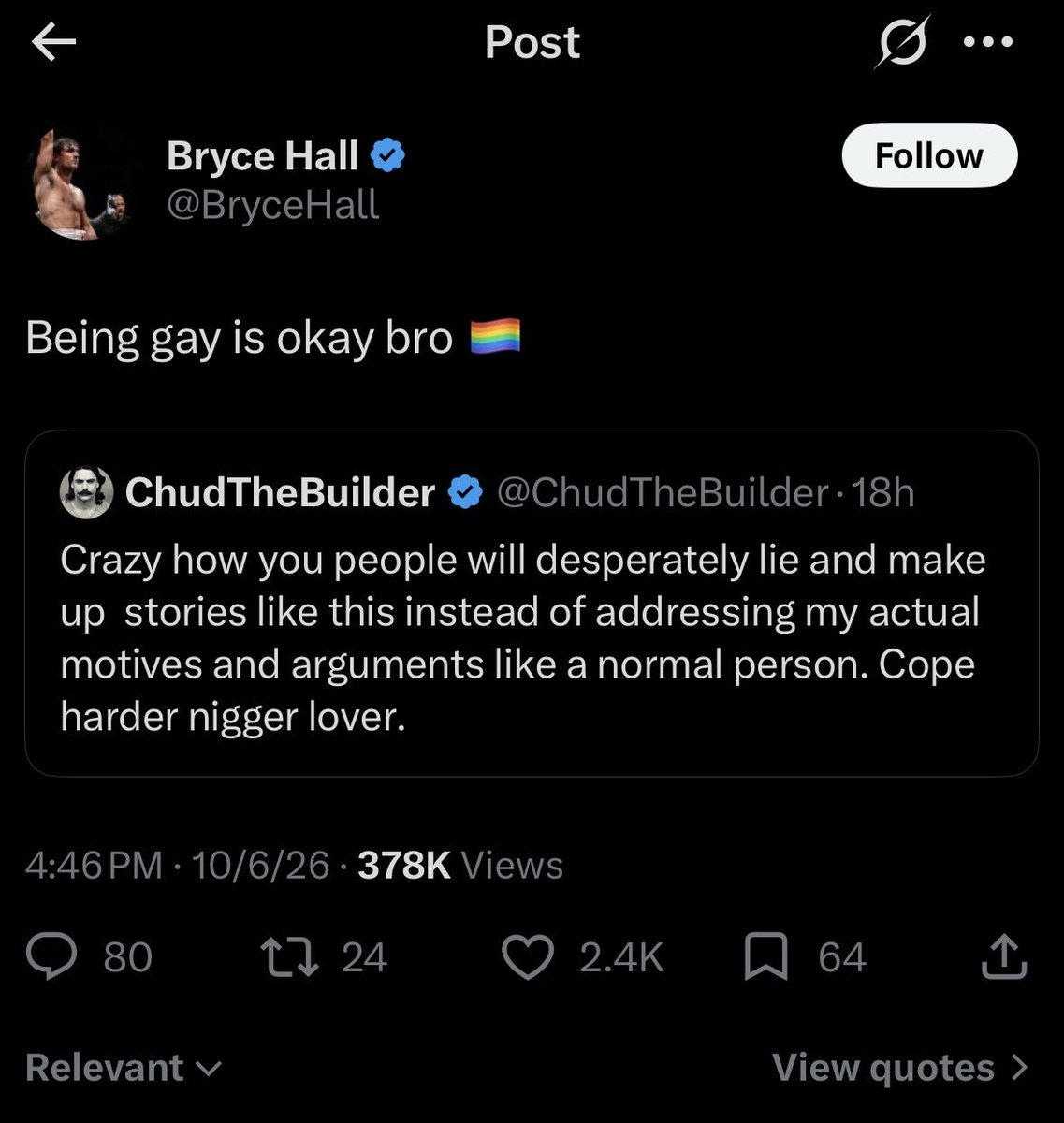 Mike37008388's tweet photo. @hyamsol @ChudTheBuilder @BryceHall Real crazy lmfao https://t.co/8PBo08Nz4v