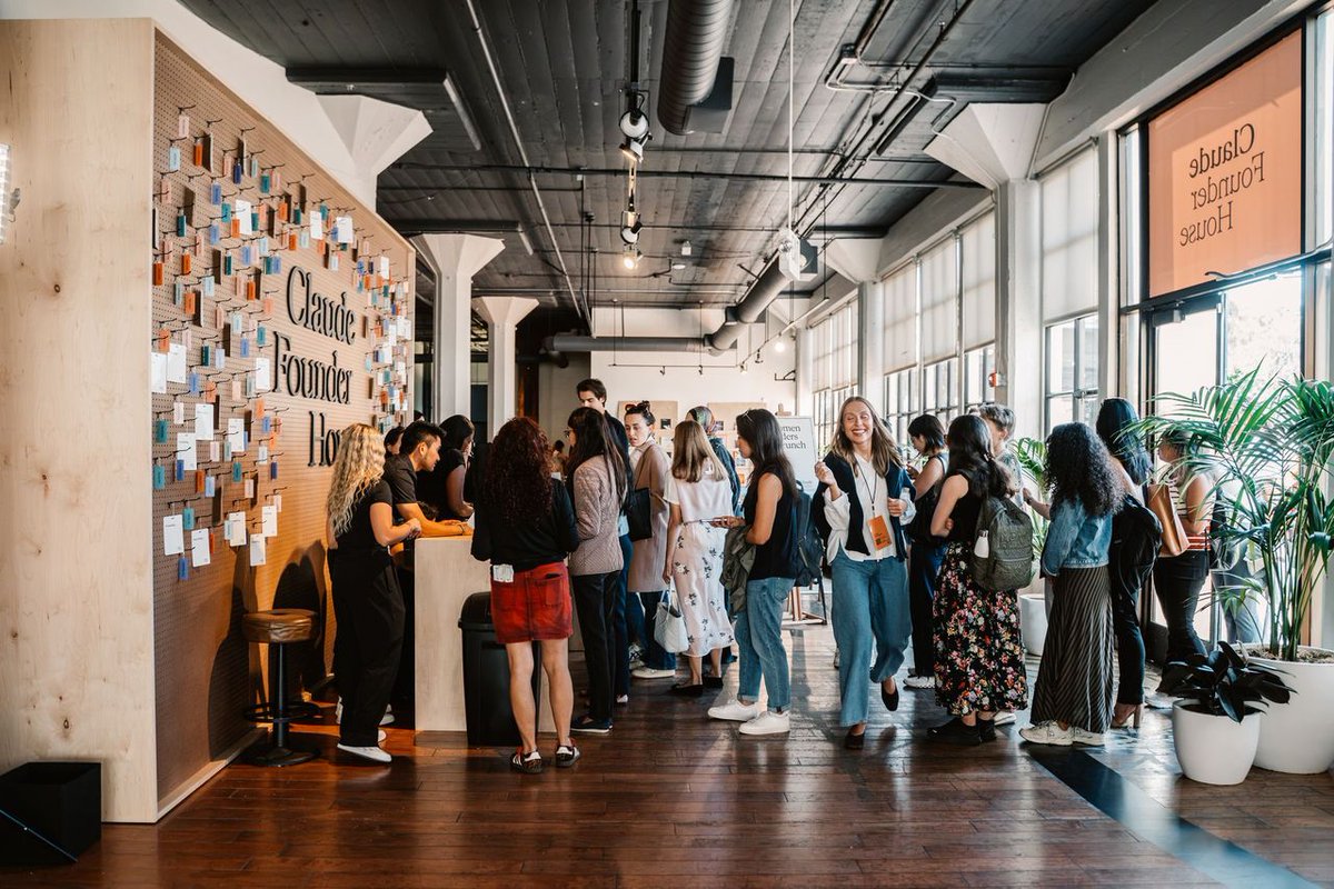 sarahzorah's tweet photo. Day ✌️ at Claude Founder House

11:30am: Rebuilding from SaaS to agent-native, @AK34_  (Retool)  

12:00pm: From founder to frontier lab @BMarcusMcCann (Anthropic) + @jarredsumner (Anthropic), moderated by @jneuwirth4 (Anthropic)

12:30pm: Building on the frontier, @timgl (PostHog), @joon_s_pk (Simile), @feross (Socket), moderated by Carly Ryan (Anthropic)  

1:30pm: Building a GTM engine Edgar Sze (Profound) 

2:00pm: From solo to multiplayer: AI with teams @nateparrott (Anthropic) + William Hu (Anthropic)

2:30pm: Securing the cyber frontier Shachar Hirshberg (Artemis), Erdem Menges (XBOW), @adylon7 (Outtake)

3:30pm: Growing a consumer AI product Deeni Fatiha (Gamma), @jgreze (Town), moderated by @omooretweets (a16z)

5:00pm: @nvidia AI for Science Happy Hour