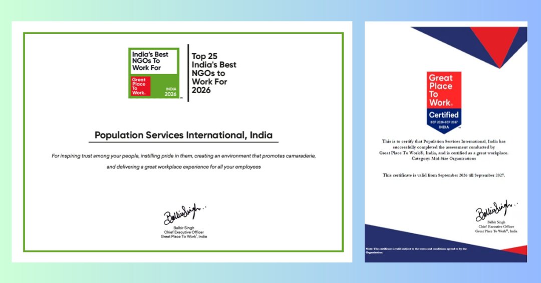 PSIIndia's tweet photo. #Top25India’s #BestNGOsToWorkFor #GreatPlaceToWork®: It is with immense pride that Mukesh Sharma, ED, PSI India, announces that #PSIIndia is now listed in the #Top25 India’s #BestNGOsToWork by #GreatPlaceToWork®. This recognition reflects PSI India’s continued efforts to build a workplace rooted in trust, pride, camaraderie, and a positive employee experience. On this note, he shared another acclaim that PSI India earned for sixth time in a row, that is, the “#GreatPlaceToWork® among India’s mid-size organizations” certificate. Mukesh dedicated this achievement to all employees and thanked Board members, for their belief in PSI India. He remarked, “You (Employees) are the organization and organisation is You”.

@GatesIndia  @BayerIndia  @kenvue  @Niva_Bupa  @GIC_Re  @SBI_FOUNDATION  @Genpact  @unitedway_delhi  @GodrejIndGroup  @educate_girls  @OrganonLLC  @NGOsource  @HCL_Foundation  @tatatrusts  @cii4nr  @CIFFchild  @EliLillyandCo  #VersuniIndia #PSIIndia